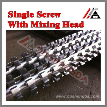 Mixing type screw and barrel for good plastification extruder recycle HDPE LDPE LLDPE film blowing extrudion machine RUIAN ZHOUS